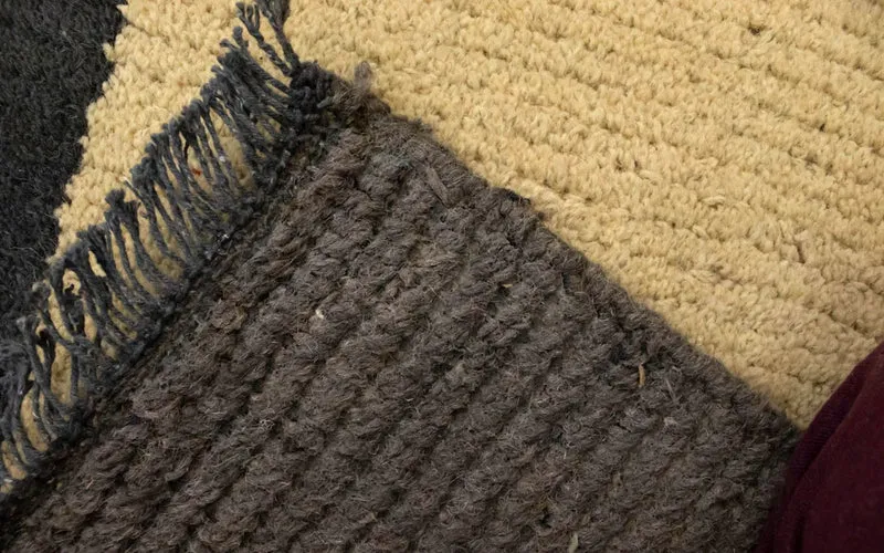 Nepal Teppich 70x140cm - Wollteppich - beige