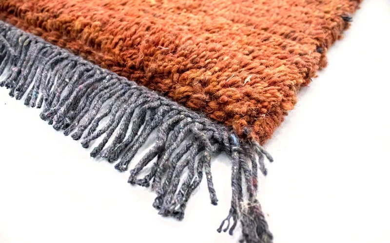 Nepal Teppich 70x140cm - Wollteppich - beige