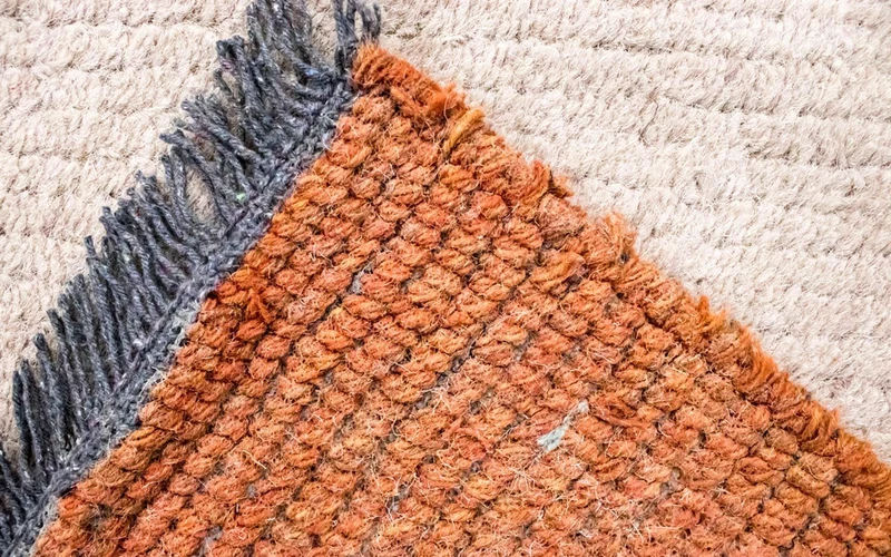 Nepal Teppich 70x140cm - Wollteppich - beige