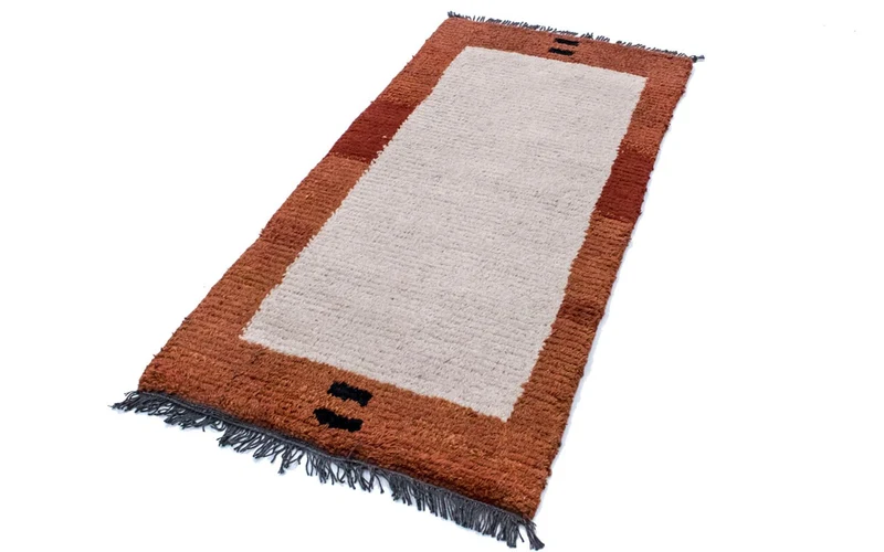 Nepal Teppich 70x140cm - Wollteppich - beige
