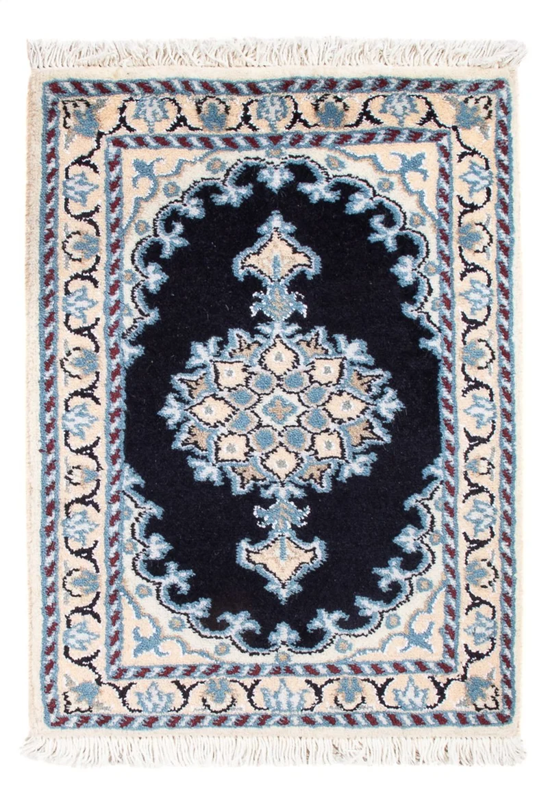 Perserteppich - Nain - Royal - 40 x 60 cm - dunkelblau