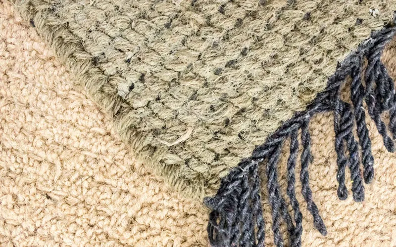 Nepal Teppich 70x140cm - Wollteppich - beige