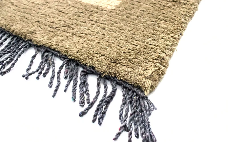 Nepal Teppich 70x140cm - Wollteppich - beige