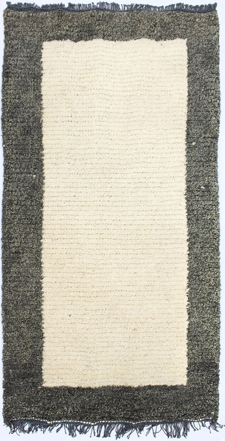 Nepal Teppich 70x140cm - Wollteppich - beige