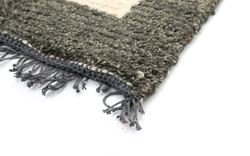 Nepal Teppich 70x140cm - Wollteppich - beige