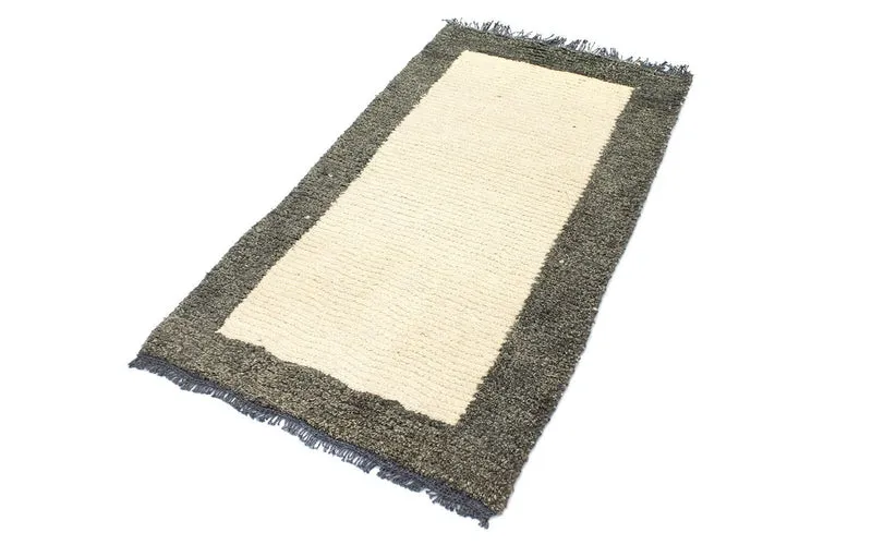 Nepal Teppich 70x140cm - Wollteppich - beige