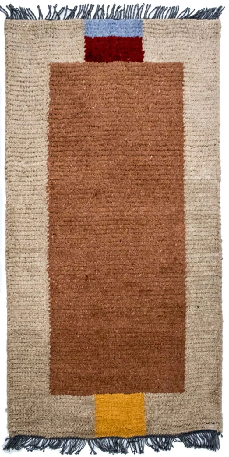 Nepal Teppich 70 x 140 cm - braun