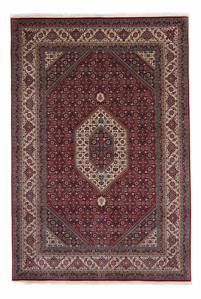 Perserteppich - Bidjar - Royal 202 x 297 cm Wohnzimmer Teppich - dunkelrot