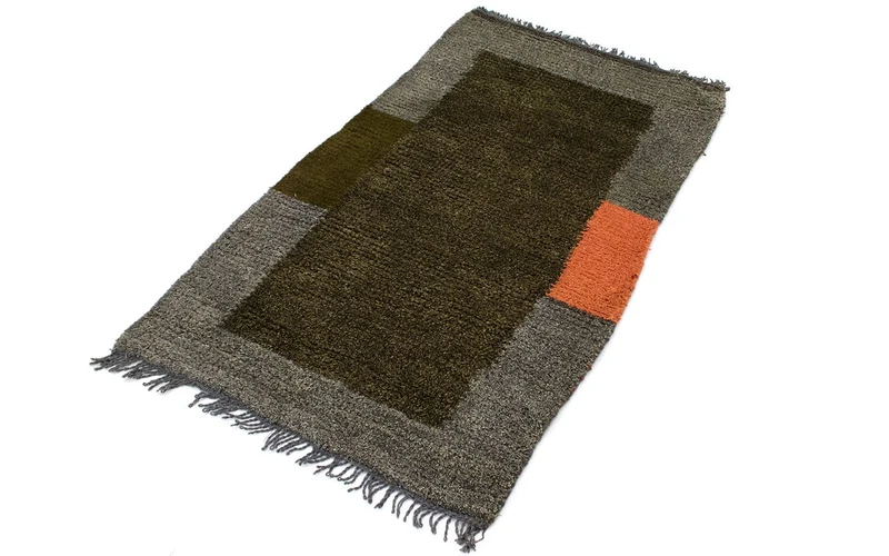 Nepal Teppich 70 x 140 cm - grün