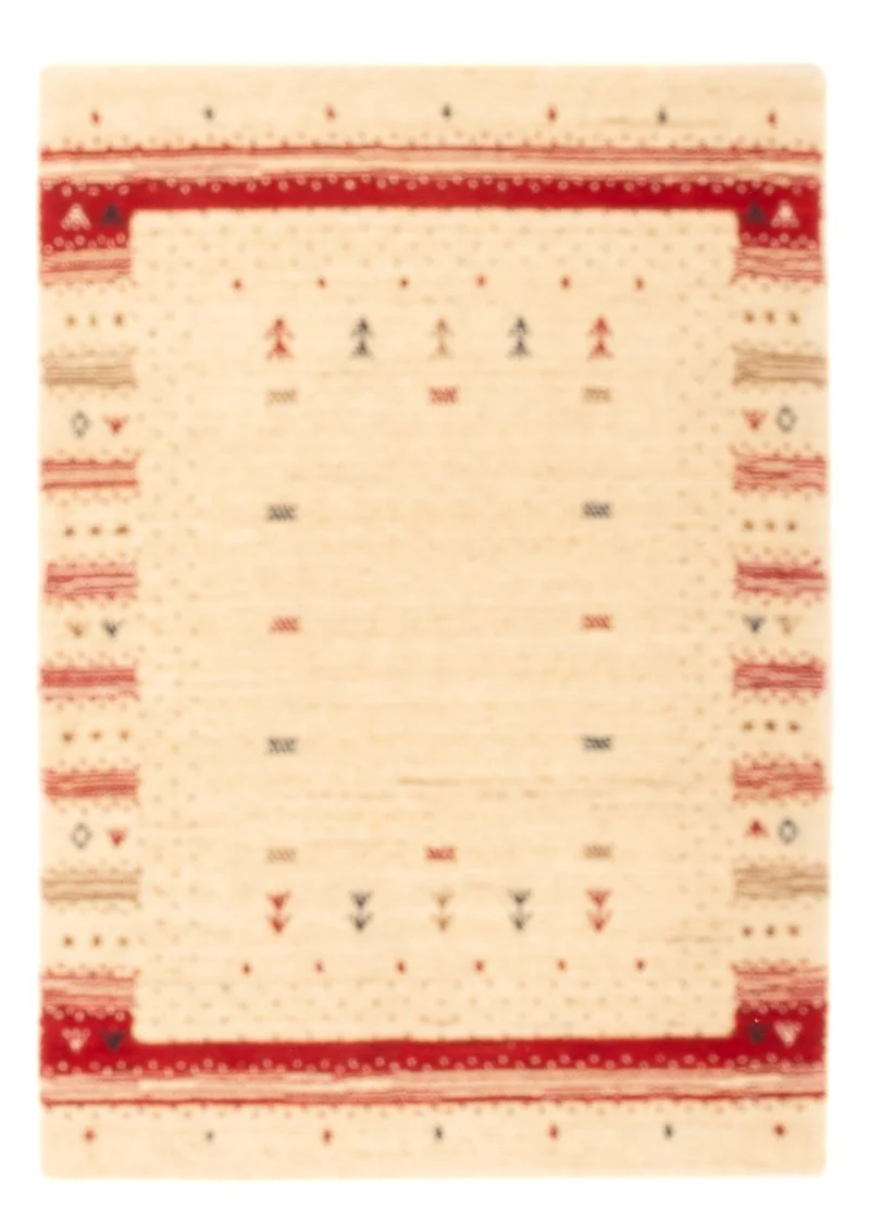 Indo Loribaft Teppich 60x90cm - Wollteppich - mehrfarbig