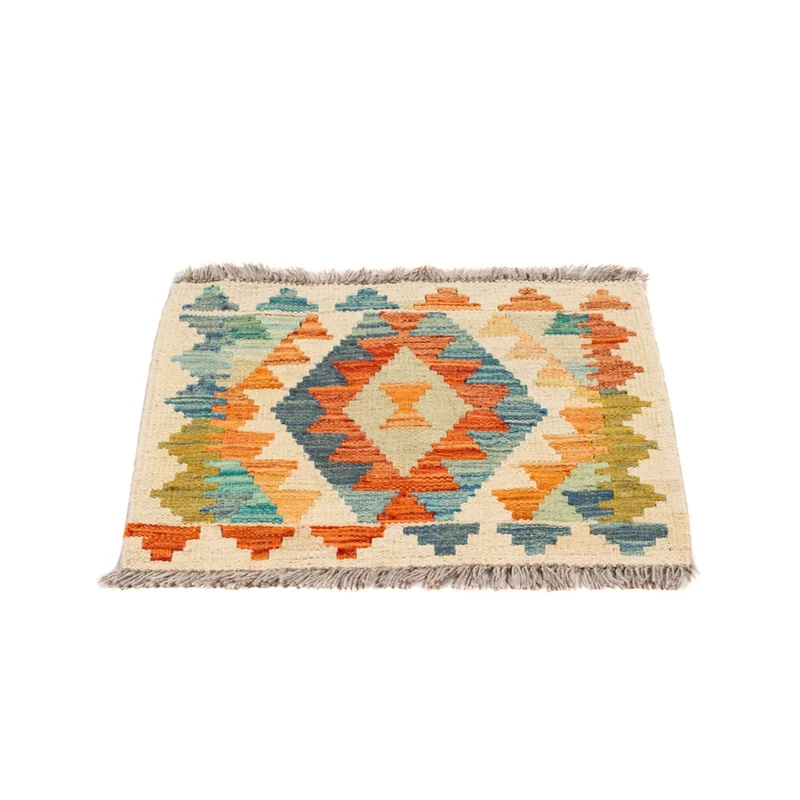 Kelim Teppich - Splash quadratisch - 50 x 52 cm - mehrfarbig