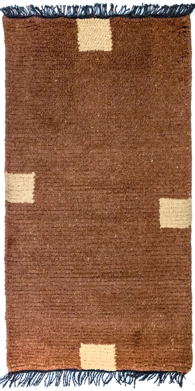 Nepal Teppich 70 x 140 cm - braun