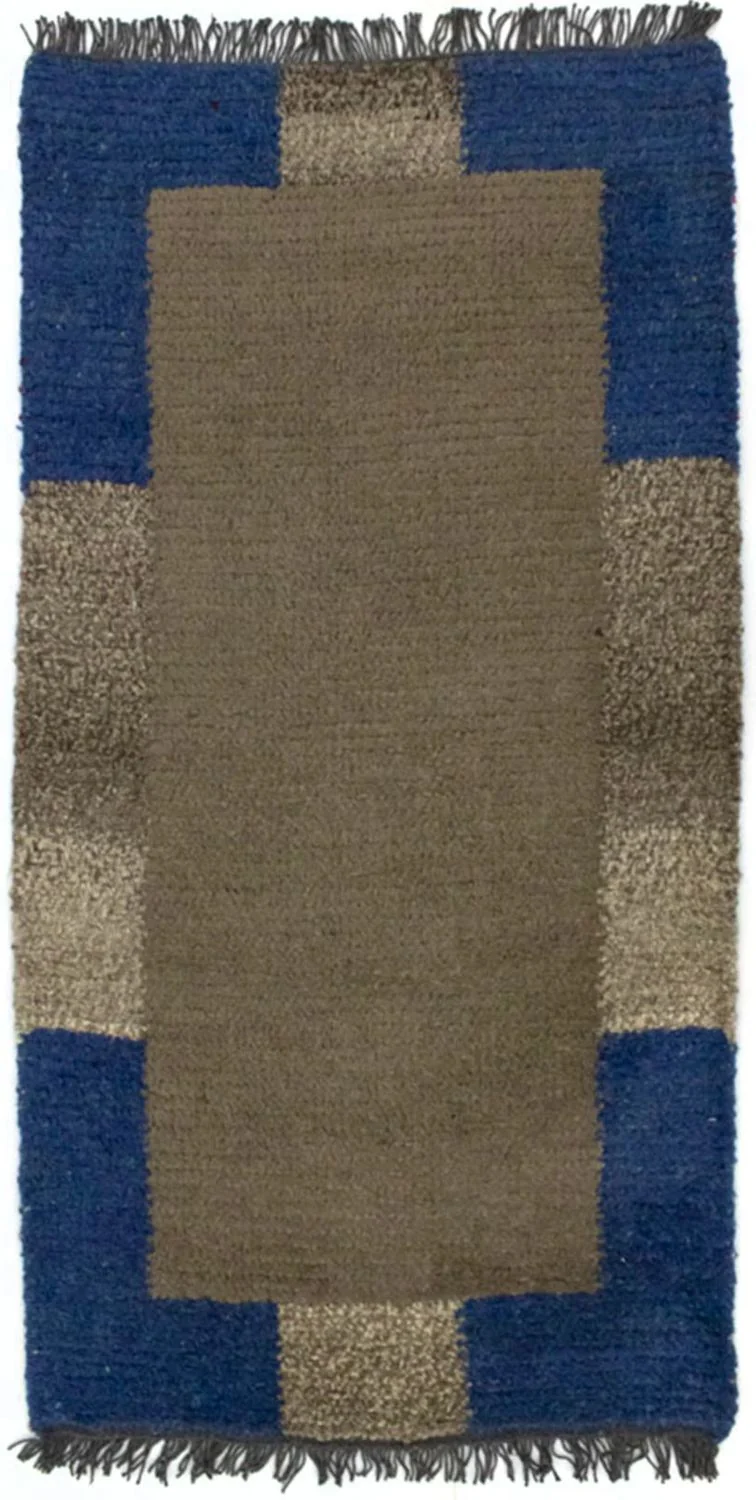 Nepal Teppich 70 x 140 cm - grau