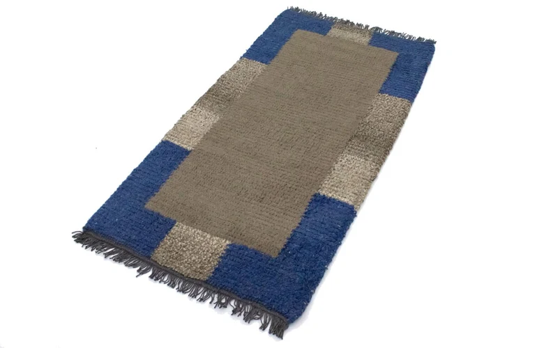 Nepal Teppich 70 x 140 cm - grau