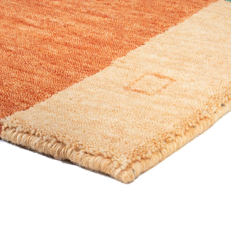 Gabbeh Teppich Indus 70x140cm - Wollteppich - orange