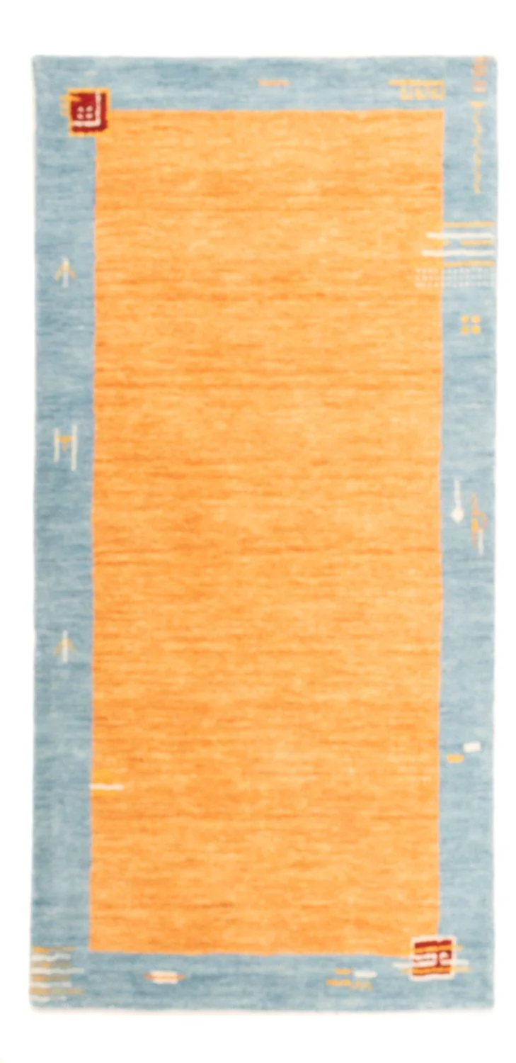 Gabbeh Teppich Indus 70x140cm - Wollteppich - orange