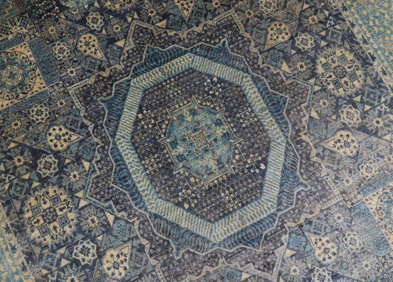Ziegler Teppich 250 x 315 cm - seeblau