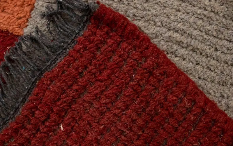 Nepal Teppich 70x140cm - Wollteppich - grau