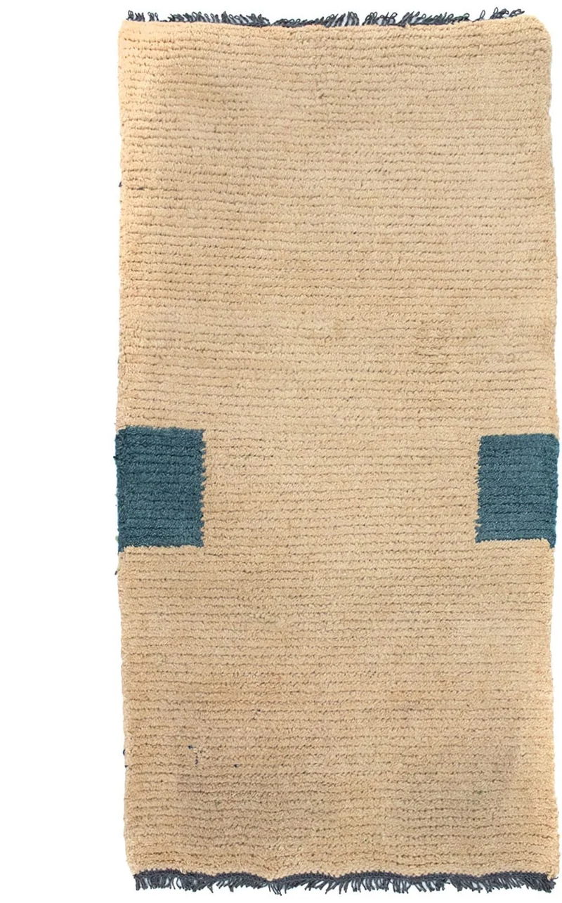 Nepal Teppich 70x140cm - Wollteppich - beige