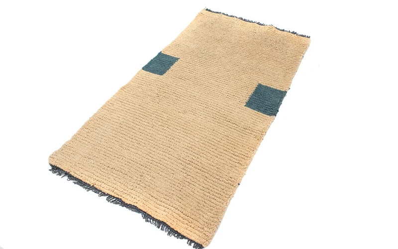 Nepal Teppich 70x140cm - Wollteppich - beige