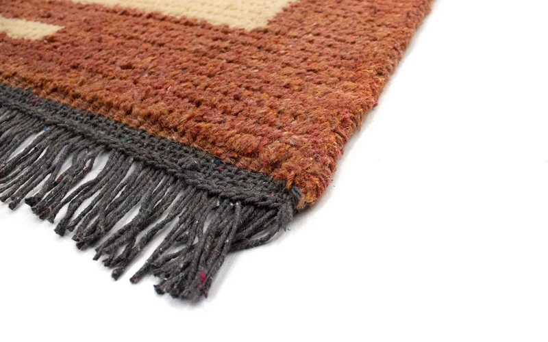 Nepal Teppich 70x140cm - Wollteppich - beige