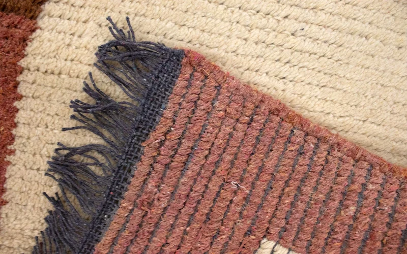 Nepal Teppich 70x140cm - Wollteppich - beige