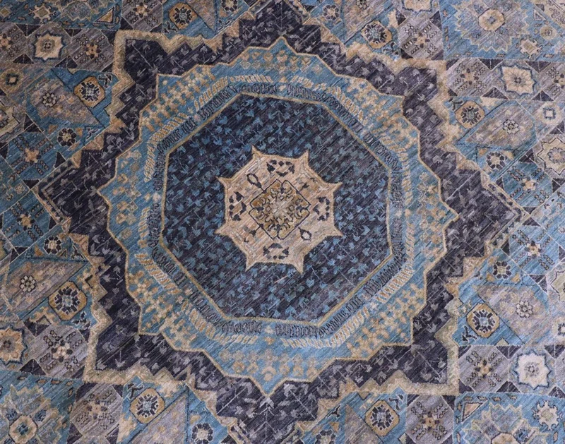 Ziegler Teppich 313 x 427 cm - blau