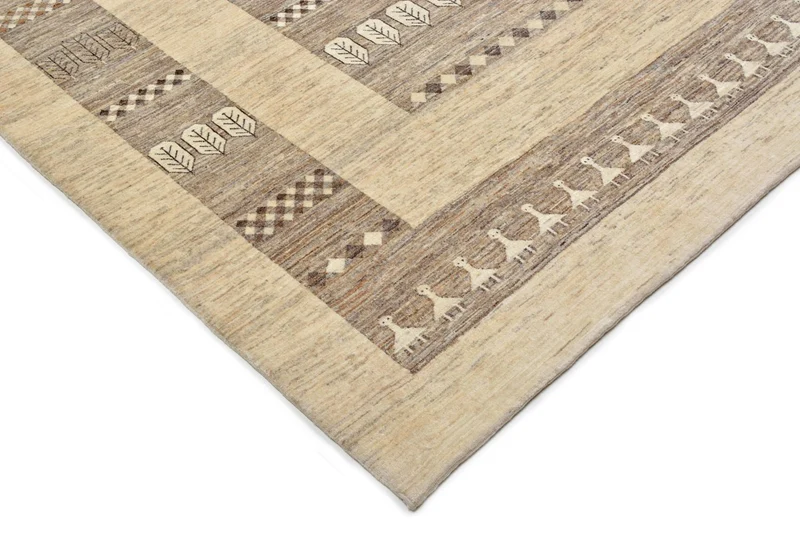 Gabbeh Teppich - Loribaft Perser 203 x 253 cm - sand