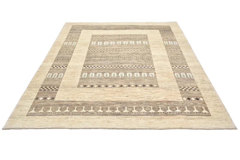 Gabbeh Teppich - Loribaft Perser 203 x 253 cm - sand