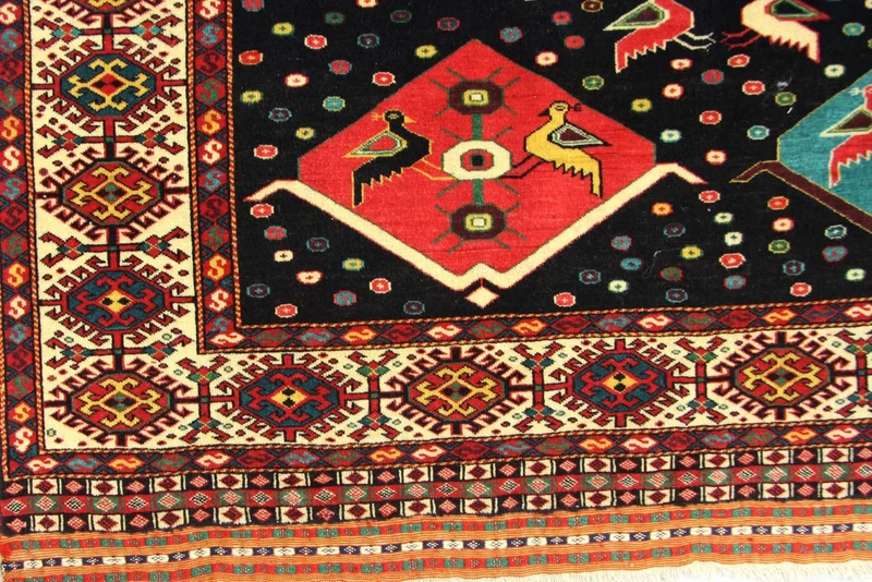 Turkaman Teppich 132 x 158 cm - blau