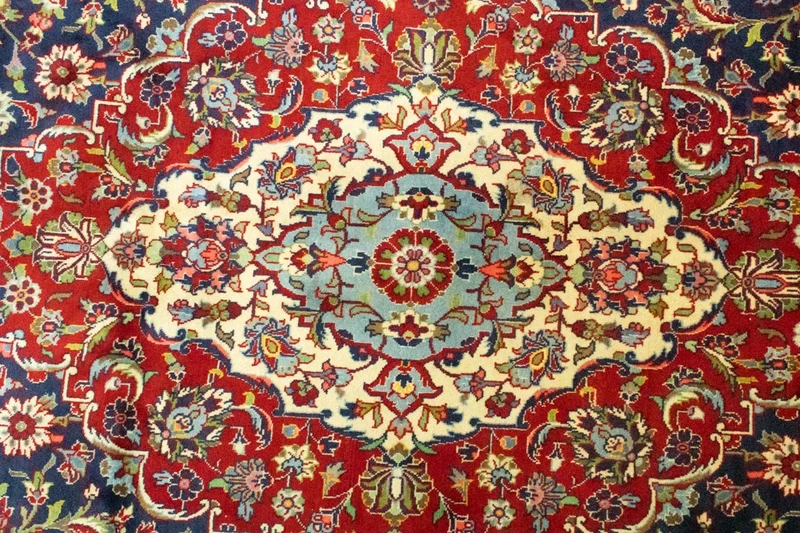Perserteppich - Keshan 300 x 433 cm - blau