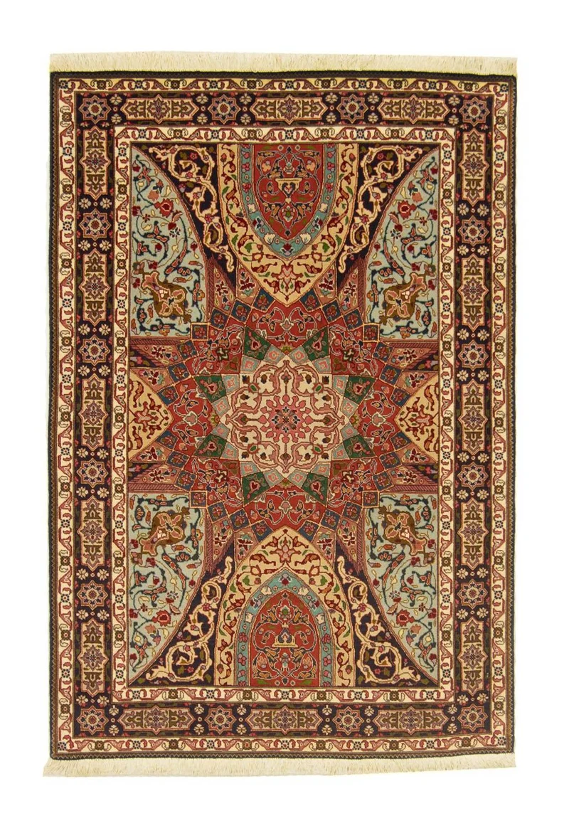 Perserteppich - Täbriz - Royal 102 x 151 cm Teppichbrücke - mehrfarbig
