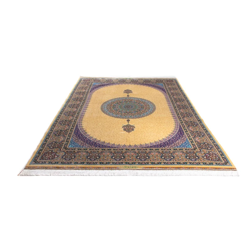 Ghom Teppich 200x300cm - Perserteppich - gold