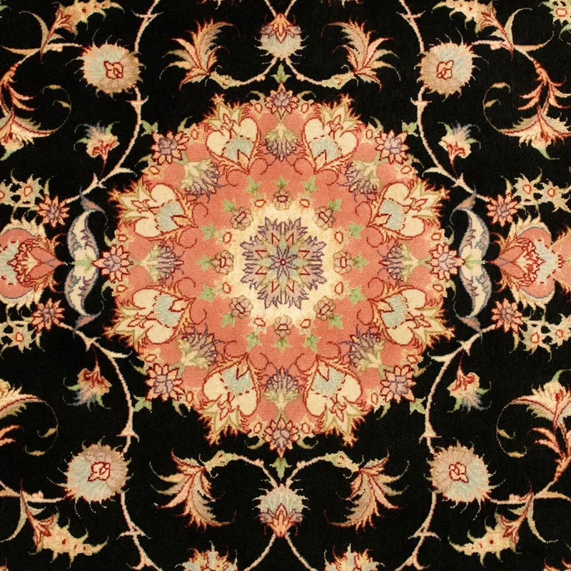 Perserteppich - Täbriz - Royal 104 x 163 cm Teppichbrücke - schwarz