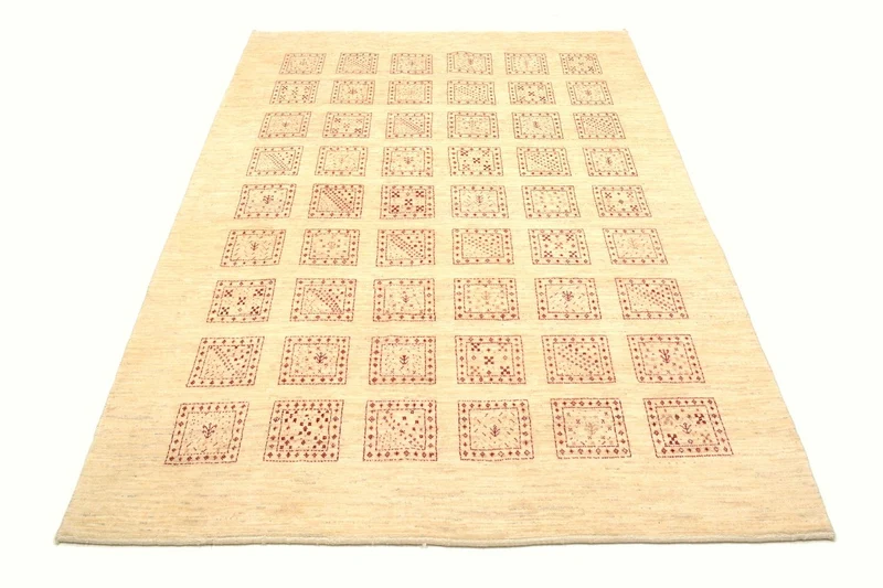 Gabbeh Teppich - Loribaft Perser 141 x 211 cm - beige
