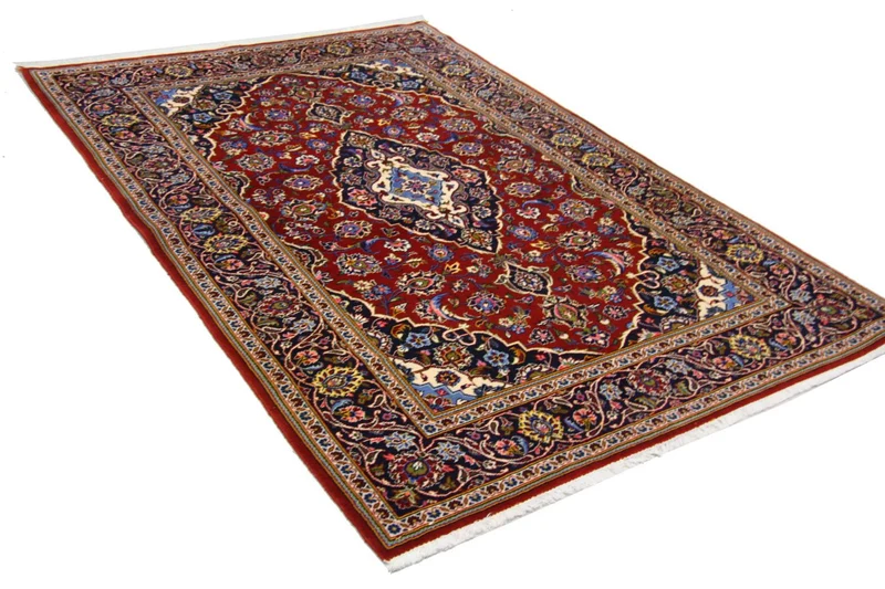 Perserteppich - Keshan 138 x 204 cm - blau