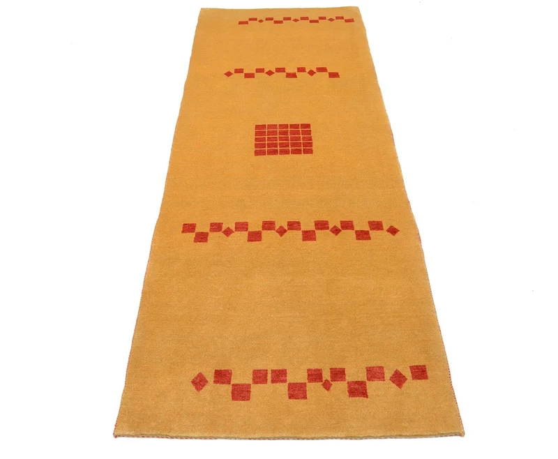 Loribaft Teppich Perser 87x241cm - Orientteppich - senfgelb