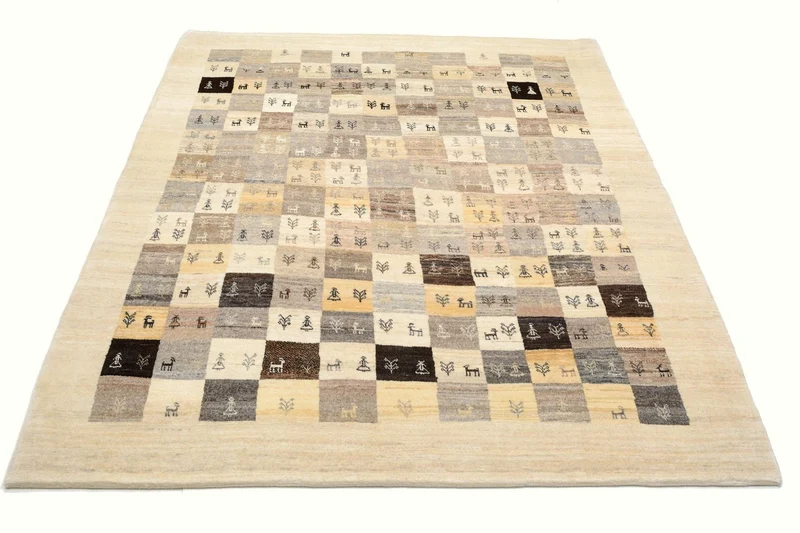 Loribaft Teppich Perser 154x191cm - Orientteppich - hellbraun