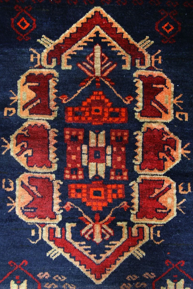 Belutsch Teppich 142 x 294 cm - blau