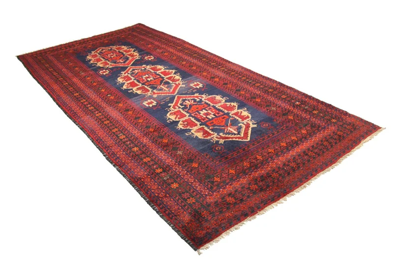 Belutsch Teppich 142 x 294 cm - blau