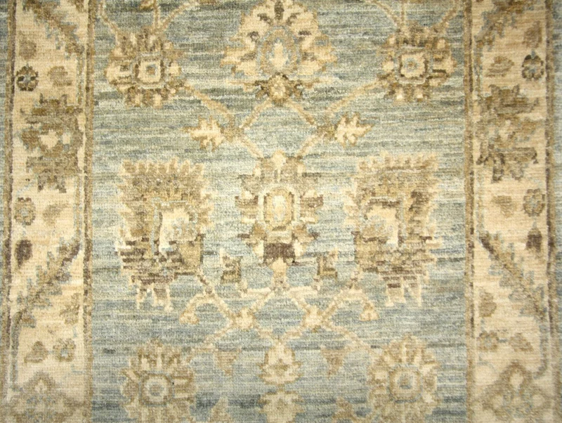 Ziegler Teppich 70 x 352 cm - blau