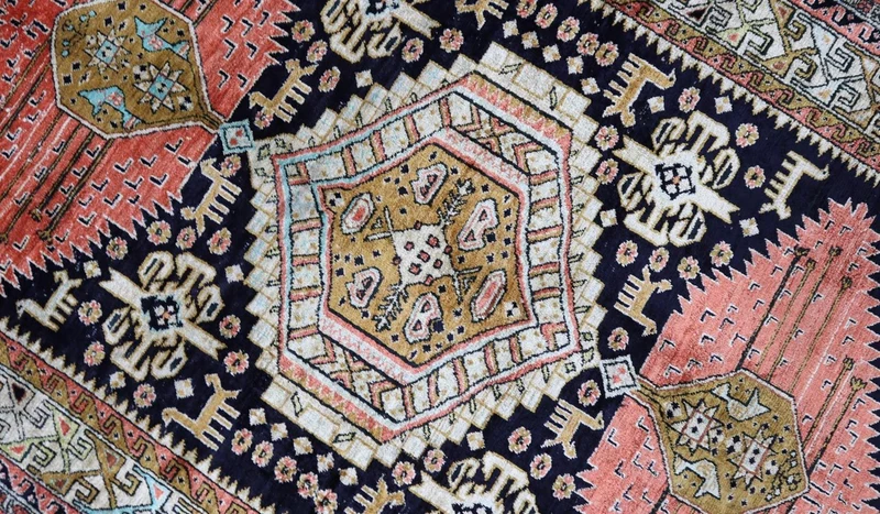 Orientteppich 84 x 130 cm - dunkelblau
