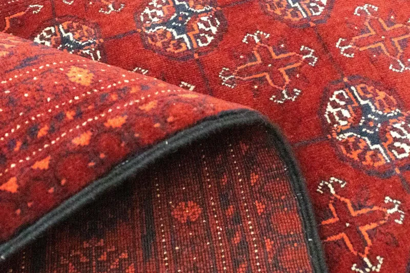 Afghan Teppich - Buchara 87 x 293 cm - dunkelrot