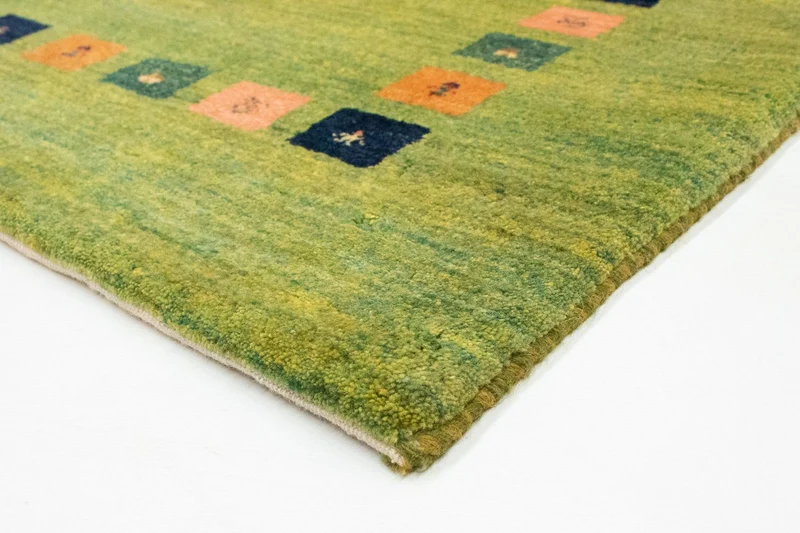 Gabbeh Teppich - Perser 107 x 154 cm - grün