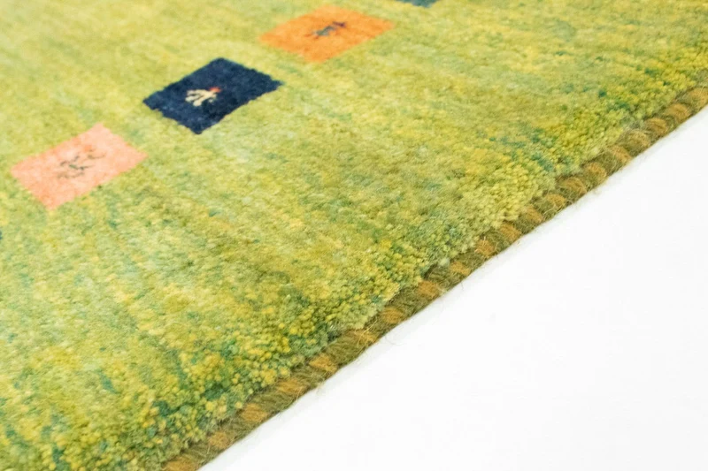 Gabbeh Teppich - Perser 107 x 154 cm - grün