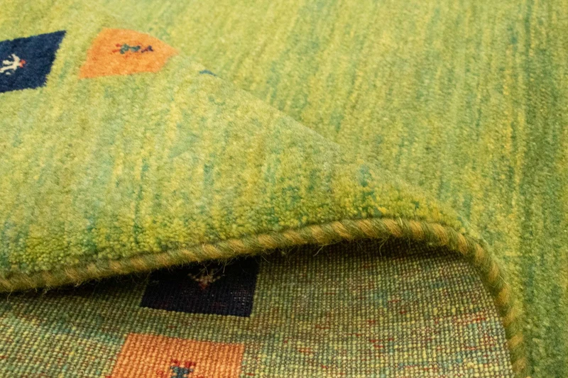 Gabbeh Teppich - Perser 107 x 154 cm - grün