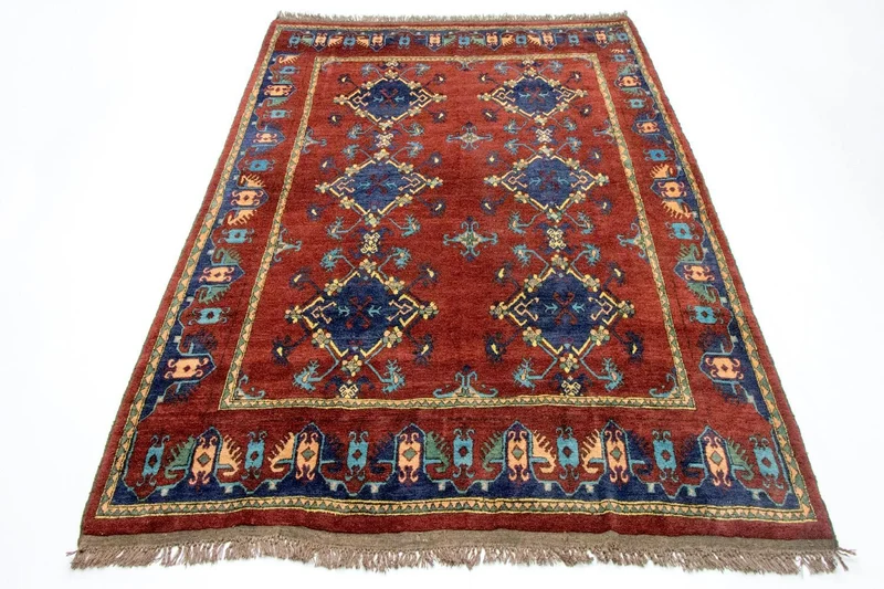 Afghan Teppich - Kunduz 211 x 294 cm - rot