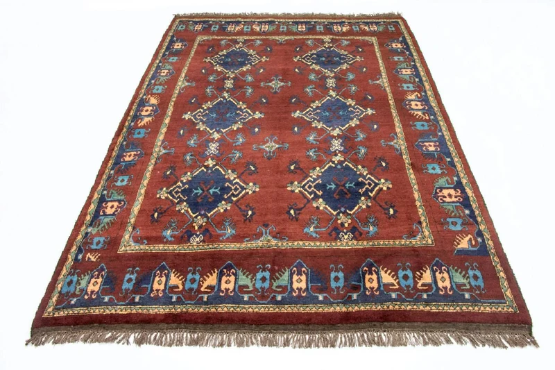 Afghan Teppich - Kunduz 211 x 294 cm - rot