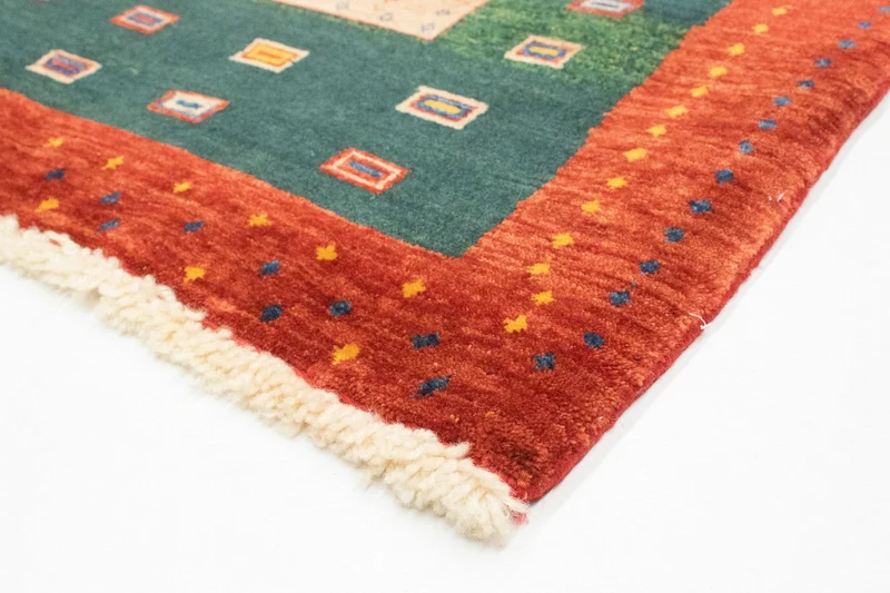 Gabbeh Teppich - Perser 103 x 153 cm - gold