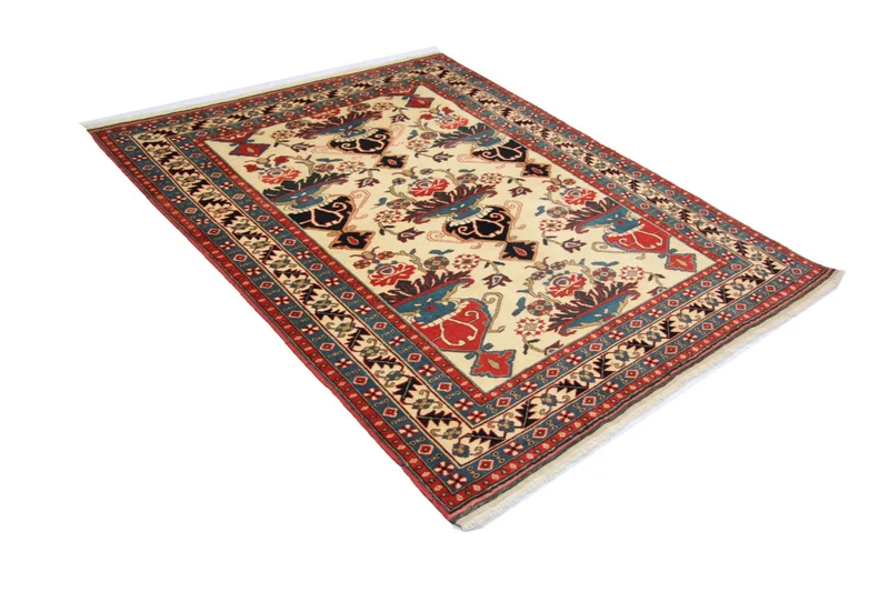 Afghan Teppich 114 x 135 cm - beige